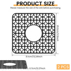 2 Pack Silicone Sink Protector Mats, Anti Slip Heat Resistant Grid Pads, Black 12.2 x 11.5 In