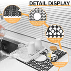 2 Pack Silicone Sink Protector Mats, Anti Slip Heat Resistant Grid Pads, Black 12.2 x 11.5 In