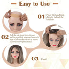 2 Pack Silicone Wig Grip Bands, No Slip Double Sided Elastic Wig Headbands, Skin Color Medium