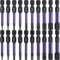 20 Pcs Impact Hex Drill Bit Set, S2 Steel Magnetic SAE Metric Bits for Drivers, 1/4 Inch Shank