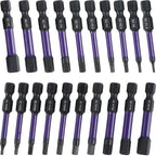 20 Pcs Impact Hex Drill Bit Set, S2 Steel Magnetic SAE Metric Bits for Drivers, 1/4 Inch Shank
