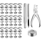 200 Pcs Stainless Steel Snap Fastener Kit, Heavy Duty Press Studs with Pliers for Sewing