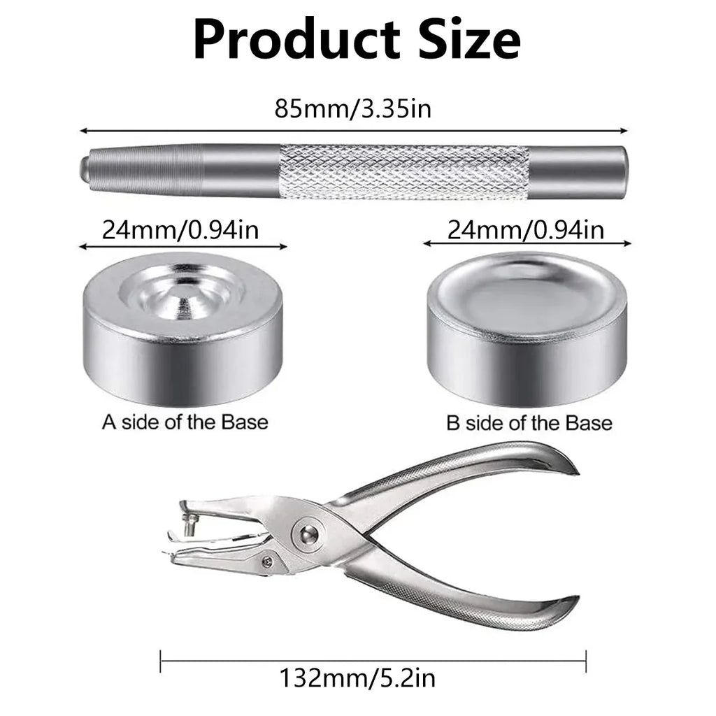 200 Pcs Stainless Steel Snap Fastener Kit, Heavy Duty Press Studs with Pliers for Sewing