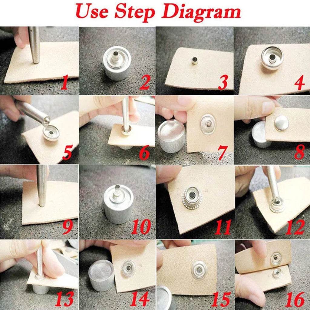 200 Pcs Stainless Steel Snap Fastener Kit, Heavy Duty Press Studs with Pliers for Sewing