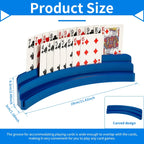 4 Pcs Playing Card Holders, Curved Non Slip Hands Free Card Racks for Kids Seniors, Navy Blue