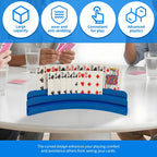 4 Pcs Playing Card Holders, Curved Non Slip Hands Free Card Racks for Kids Seniors, Navy Blue