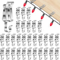 50 Pcs Metal Christmas Light Clips, Durable Gutter Hooks for Roof Shingles String Lights, Silver