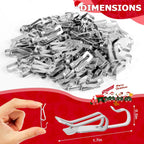50 Pcs Metal Christmas Light Clips, Durable Gutter Hooks for Roof Shingles String Lights, Silver