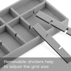 4 Pack Velvet Jewelry Organizer Trays, Stackable Drawer Inserts for Rings Earrings Necklaces, Gray