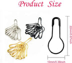 1000 Pcs Metal Gourd Safety Pins, 0.8 Inch Clothing Craft Tailor DIY Accessory Pins, Black