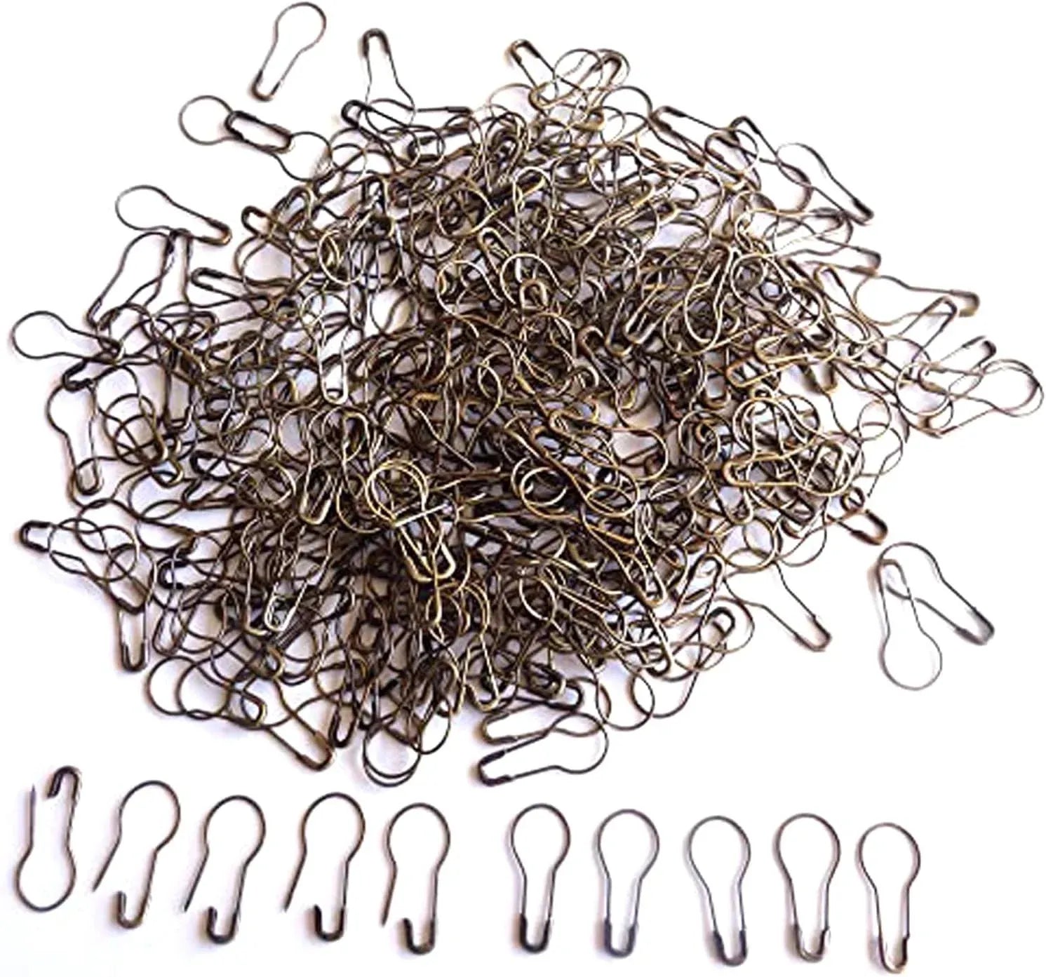 1000 Pcs Metal Gourd Safety Pins, 0.8 Inch Clothing Craft Tailor DIY Accessory Pins, Bronze