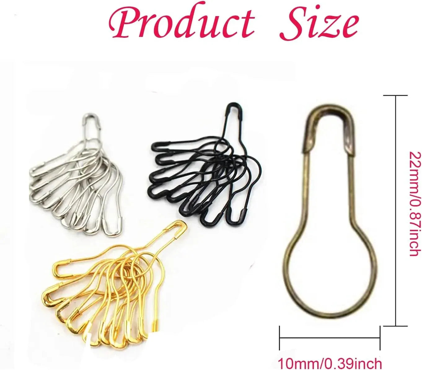 1000 Pcs Metal Gourd Safety Pins, 0.8 Inch Clothing Craft Tailor DIY Accessory Pins, Bronze
