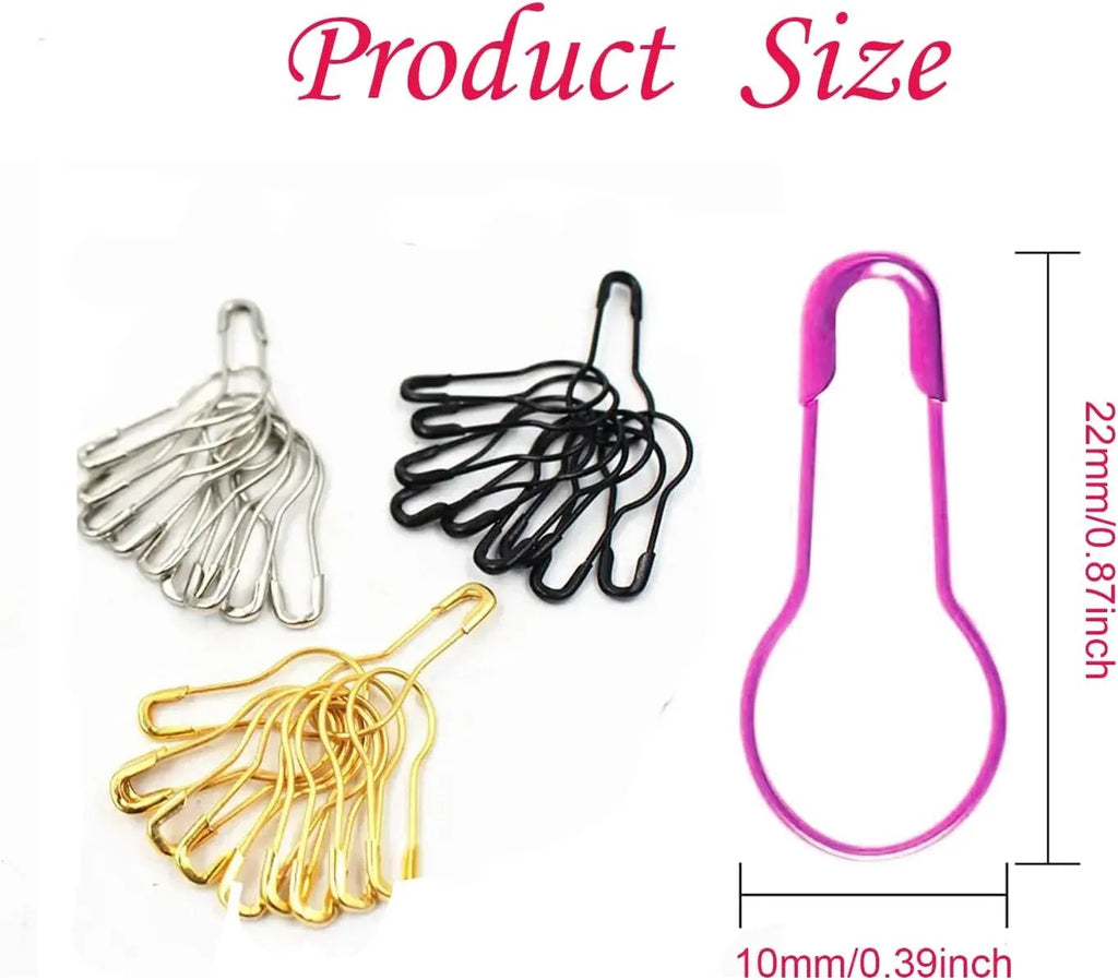 1000 Pcs Metal Gourd Safety Pins, 0.8 Inch Clothing Craft Tailor DIY Accessory Pins, Multicolor