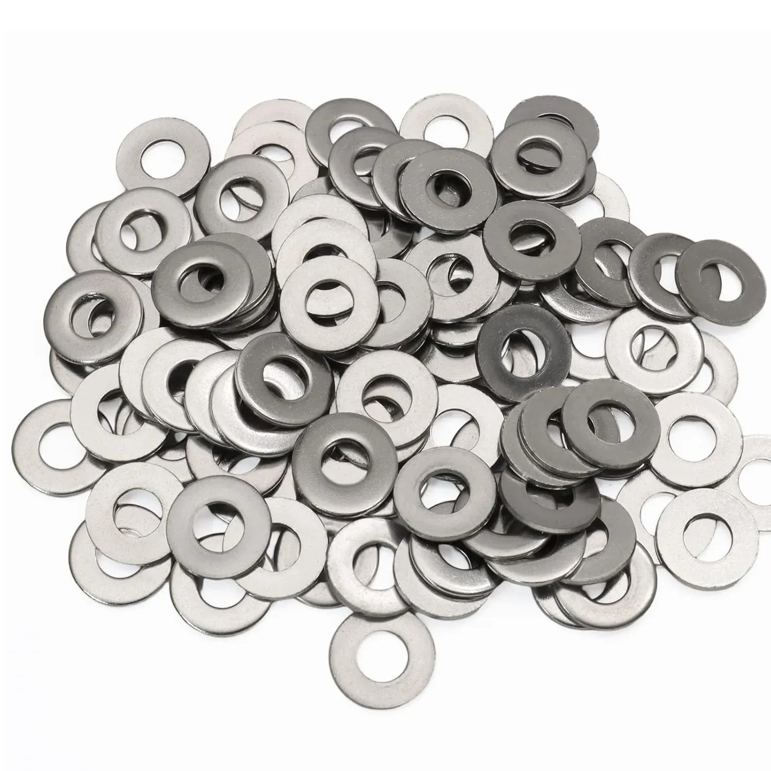 100 Pcs 1/4 Inch Flat Washers, 304 Stainless Steel Anti Rust Washers for Screws Bolts