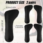 2 Pairs High Heel Inserts, Adhesive PU Cushion Insoles with Arch Support for Sandals Pumps, Black