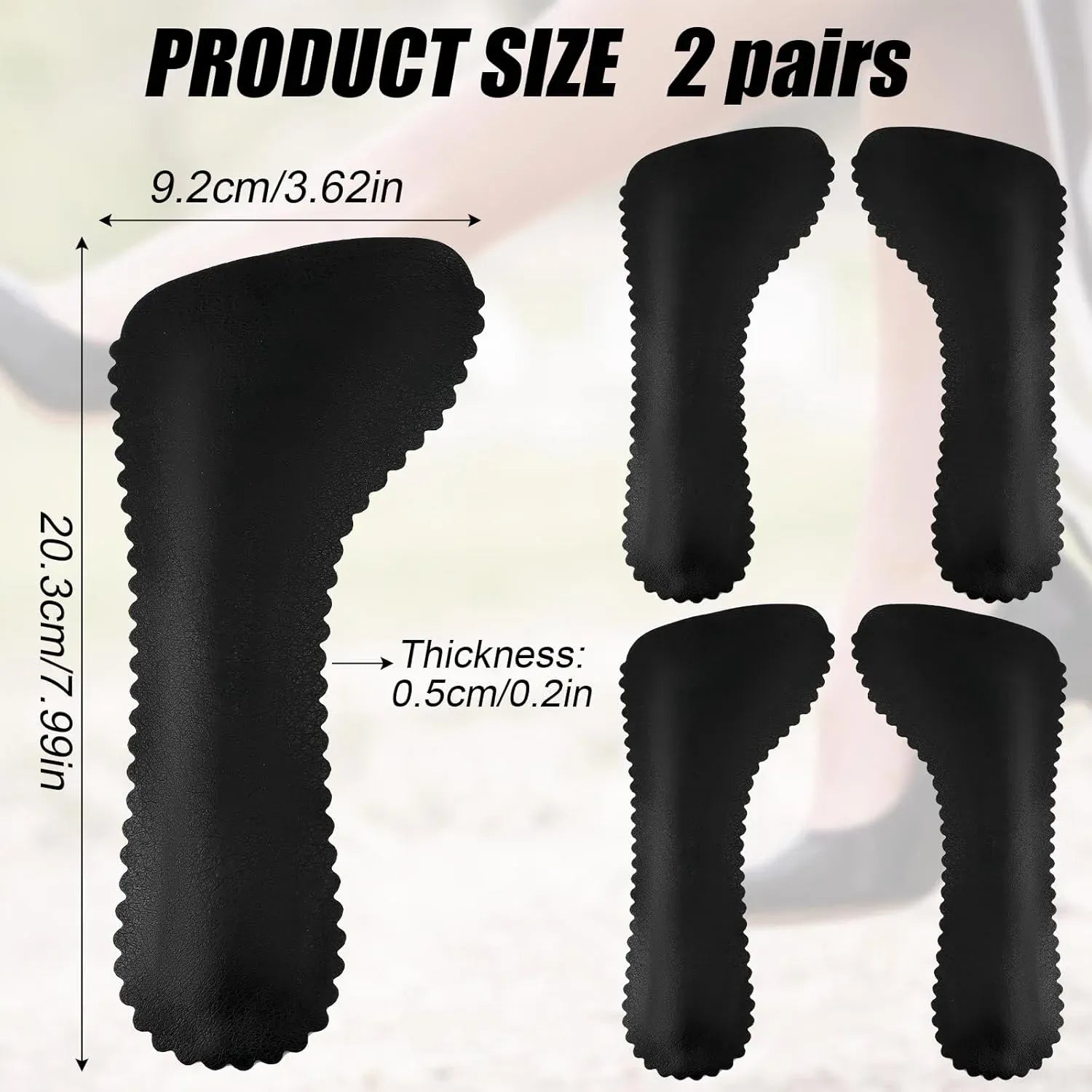 2 Pairs High Heel Inserts, Adhesive PU Cushion Insoles with Arch Support for Sandals Pumps, Black