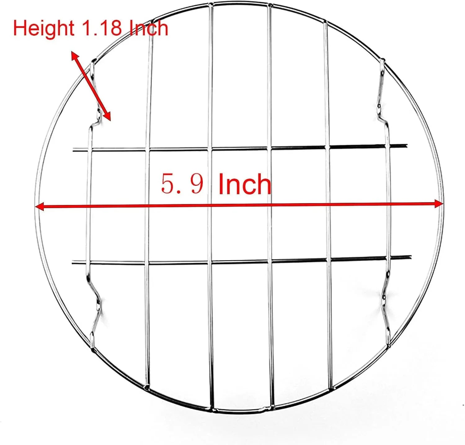 2 Pcs Stainless Steel Steaming Rack Set, Round Trivet Cooling Stand for Pot Pressure Cooker, 5.9 Inch