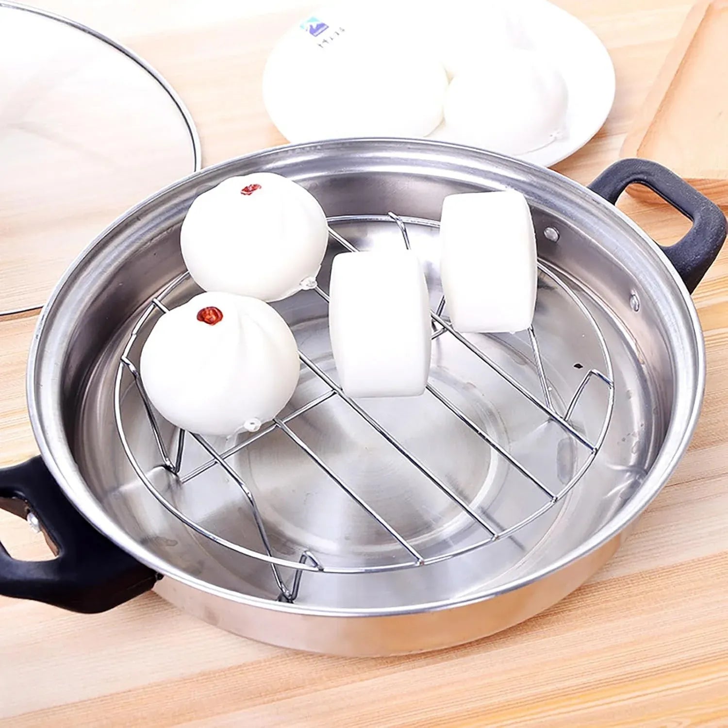 2 Pcs Stainless Steel Steaming Rack Set, Round Trivet Cooling Stand for Pot Pressure Cooker, 5.9 Inch
