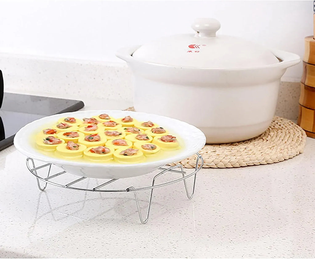 2 Pcs Stainless Steel Steaming Rack Set, Round Trivet Cooling Stand for Pot Pressure Cooker, 5.9 Inch