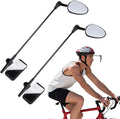 2 Pcs Bike Helmet Mirrors, 360 Degree Adjustable Convex Rear View Mirrors for Cycling, Black