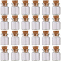 24 Pcs Mini Glass Bottles with Cork Stoppers, 5ml Clear Vials for Crafts Wedding Favors