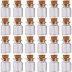 24 Pcs Mini Glass Bottles with Cork Stoppers, 5ml Clear Vials for Crafts Wedding Favors