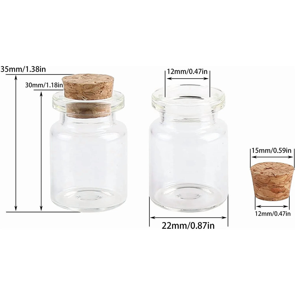 24 Pcs Mini Glass Bottles with Cork Stoppers, 5ml Clear Vials for Crafts Wedding Favors