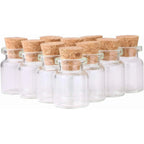 24 Pcs Mini Glass Bottles with Cork Stoppers, 5ml Clear Vials for Crafts Wedding Favors