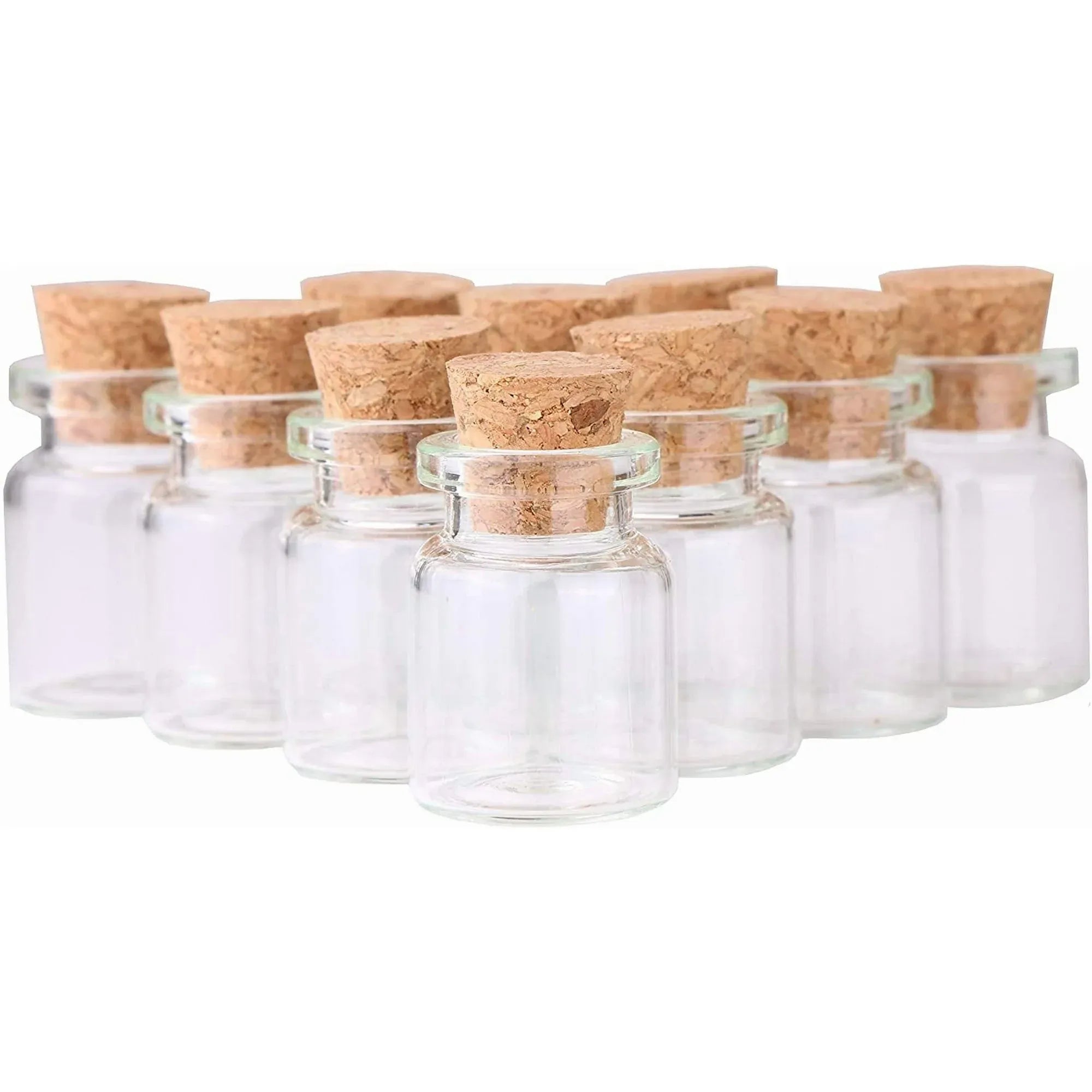 24 Pcs Mini Glass Bottles with Cork Stoppers, 5ml Clear Vials for Crafts Wedding Favors