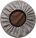 2 Pack Round Bar Stool Covers, Waterproof PU Leather Anti Slip Seat Slipcovers, 16 Inch Brown