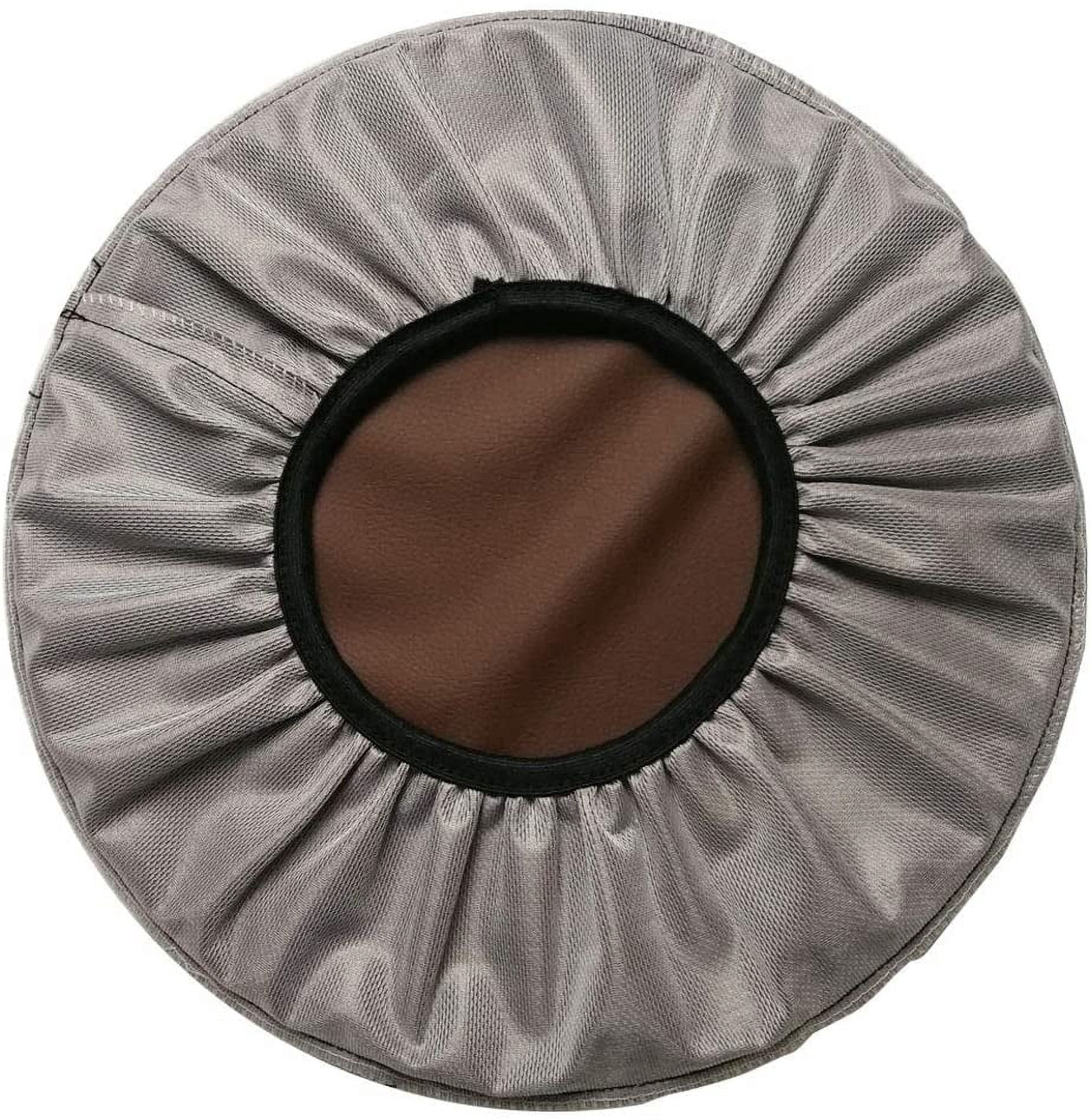 2 Pack Round Bar Stool Covers, Waterproof PU Leather Anti Slip Seat Slipcovers, 16 Inch Brown