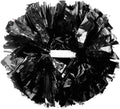 6 Pcs Metallic Cheerleading Pom Poms with Baton Handles for Sports Team Parties, Black