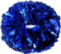 6 Pcs Metallic Cheerleading Pom Poms with Baton Handles for Sports Team Parties, Blue