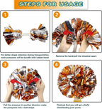 6 Pcs Metallic Cheerleading Pom Poms with Baton Handles for Sports Team Parties, Orange Silver