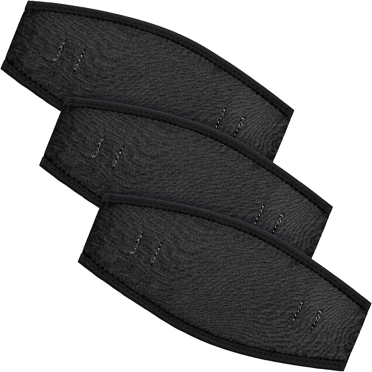 3 Pack Neoprene Diving Mask Strap Covers, Hair Protector Wraps for Snorkeling, Black 7.5 x 3.5 In