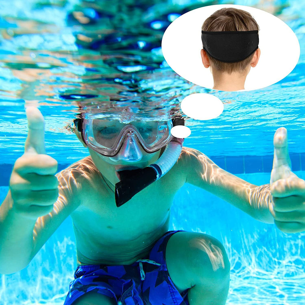 3 Pack Neoprene Diving Mask Strap Covers, Hair Protector Wraps for Snorkeling, Black 7.5 x 3.5 In