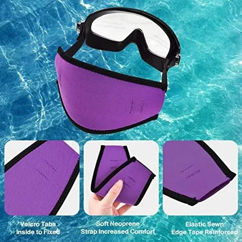 3 Pack Neoprene Diving Mask Strap Covers, Hair Protector Wraps for Snorkeling, 7.5 x 3.5 In