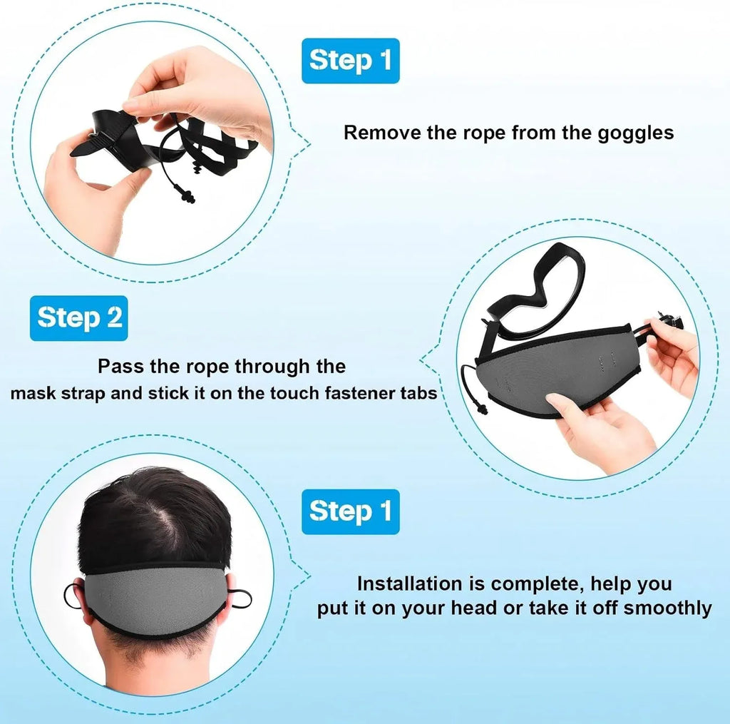3 Pack Neoprene Diving Mask Strap Covers, Hair Protector Wraps for Snorkeling, 7.5 x 3.5 In