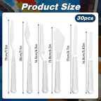 30 Pcs Plastic Palette Knives Set, Flexible Painting Spatulas for Acrylic Oil Mixing, White