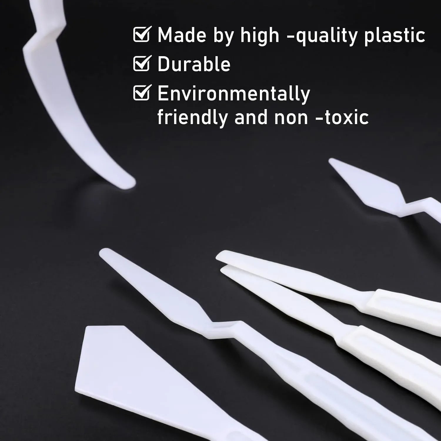 30 Pcs Plastic Palette Knives Set, Flexible Painting Spatulas for Acrylic Oil Mixing, White