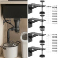 4 Pcs Undermount Sink Brackets, Heavy Duty Adjustable Iron Support Brackets, Black 11cm