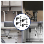 4 Pcs Undermount Sink Brackets, Heavy Duty Adjustable Iron Support Brackets, Black 11cm