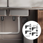 4 Pcs Undermount Sink Brackets, Heavy Duty Adjustable Iron Support Brackets, Black 11cm
