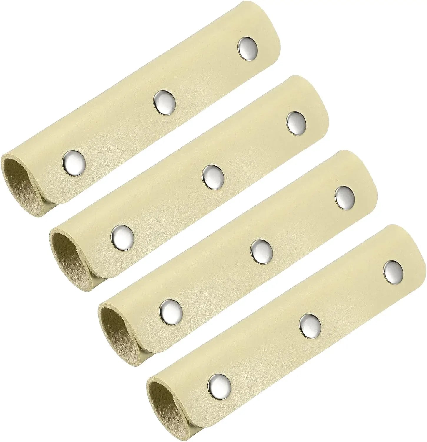 4 Pcs Handbag Handle Covers, PVC Leather Grip Protectors with Suede Lining for Tote Bags, Beige