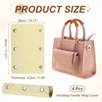 4 Pcs Handbag Handle Covers, PVC Leather Grip Protectors with Suede Lining for Tote Bags, Beige