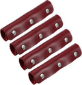 4 Pcs Handbag Handle Covers, PVC Leather Non Slip Grip Protectors with Buckles, Burgundy