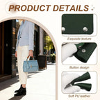 4 Pcs Handbag Handle Covers, PVC Leather Grip Protectors with Suede Lining, Dark Green