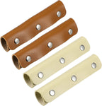 4 Pcs Handbag Handle Covers, PVC Leather Grip Protectors with Buckles, Orange Brown Beige