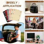 4 Pcs Handbag Handle Covers, PVC Leather Grip Protectors with Buckles, Orange Brown Beige