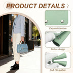 4 Pcs Handbag Handle Covers, PVC Leather Grip Protectors with Silver Buckles, Turquoise